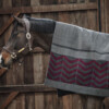Heavy Fleece rug square fishbone grey/bordeaux 140x160cm