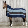 Heavy Fleece rug square stripes navy/grey 140x160cm