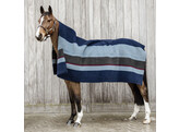 Heavy Fleece rug square stripes navy/grey 140x160cm