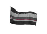 Heavy Fleece rug square stripes black/grey 140x160cm