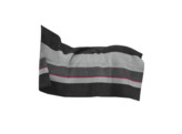 Heavy Fleece rug square stripes black/grey 140x120cm