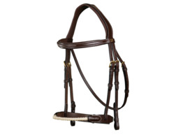 Dyon Collection Rope Noseband Bridle Brown Full