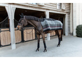 Heavy Fleece rug square stripes black/grey 140x120cm