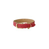 Dog collar soft vegan leather red/beige S 42cm