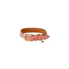 Dog collar soft vegan leather peach/brown XXS 28cm