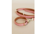 Dog collar soft vegan leather peach/brown XXS 28cm