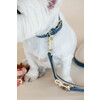Dog lead vegan leather navy/beige 250cm