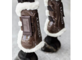 Vegan Sheepskin Tendon Boots Velcro brown M