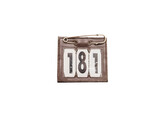 Head number PVC brown with safety pin