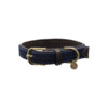 Plaited Nylon Dog collar navy XXS 28cm
