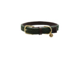 Plaited Nylon Dog collar olive green XXS 28cm