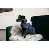 Dog coat pearls navy XXL 76cm