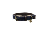 Plaited Nylon Dog collar navy S 42cm
