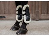 Vegan Sheepskin Tendon Boots Velcro black M