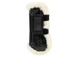 Vegan Sheepskin Tendon Boots Velcro black M