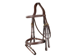 DC.Double Bridle Flash Noseband Brown Full