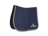 Saddle Pad leather fishbone jumping navy