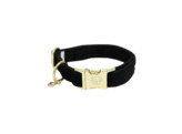 Dog Collar corduroy black  M 36-52cm