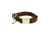 Dog Collar corduroy brown  L 42-68cm