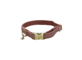 Dog Collar velvet old rose  S 28-40cm