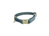 Dog Collar velvet light blue  XS 25-38cm