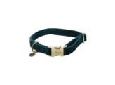 Dog Collar velvet emerald  S 28-40cm