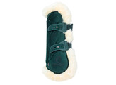 Vegan Sheepskin Tendon Boots bamboo Elastic Velvet dark green L