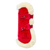 Vegan Sheepskin Tendon Boots bamboo Elastic Velvet red M