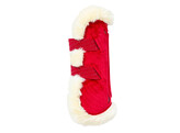 Vegan Sheepskin Tendon Boots bamboo Elastic Velvet red M