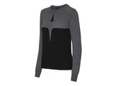 Woman cash wool star log crew sweat grey/black XS