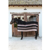 Heavy Fleece rug square stripes brown/beige 210x200cm