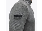 Label crew neck marino wool knit men grey S