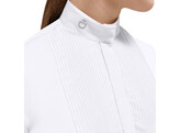 Tech piq w/cot pleat bib s/s  woman white S