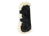 Vegan Sheepskin Tendon Boots bamboo Elastic black XS