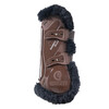 Vegan Sheepskin Tendon Boots bamboo Elastic brown /black L