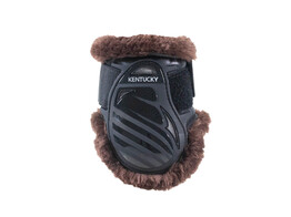 Vegan Sheepskin young horse fetlock boots black/brown M