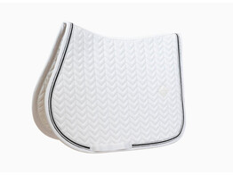 Saddle Pad with metal chain show jumping white