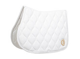 Saddle Pad wave 3d logo show jumping white