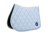 Saddle Pad wave 3d logo show jumping light blue