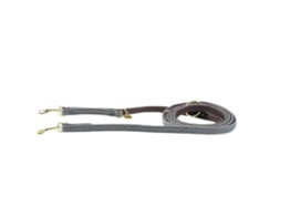 Plaited Nylon dog lead grey size S 2m