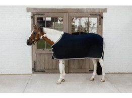 Fleece rug plaited rope navy 145-6.6