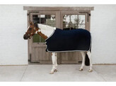 Fleece rug plaited rope navy 165-7.3