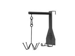 Bridle Hook 4 prong with wall attachment black