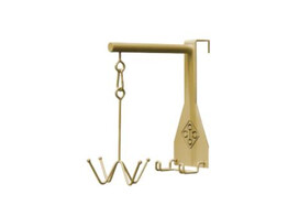 Bridle Hook 4 prong with wall attachment gold