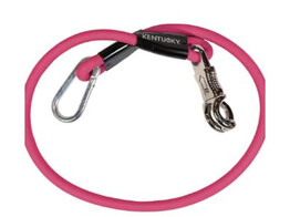 Horse box lead   Cross ties silicone pink 140cm