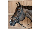 Plaited Flash Noseband Bridle Black Cob NE