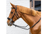 5/8 rubber reins with leather loops and snap black pony Working Collection