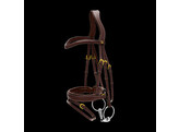Plaited Flash Noseband Bridle with Pull back Black Cob D Col