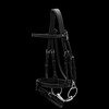 Flat Leath Bridle With Snap Hooks Black Pony WC
