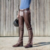 Leath Long Chaps  Brown XL